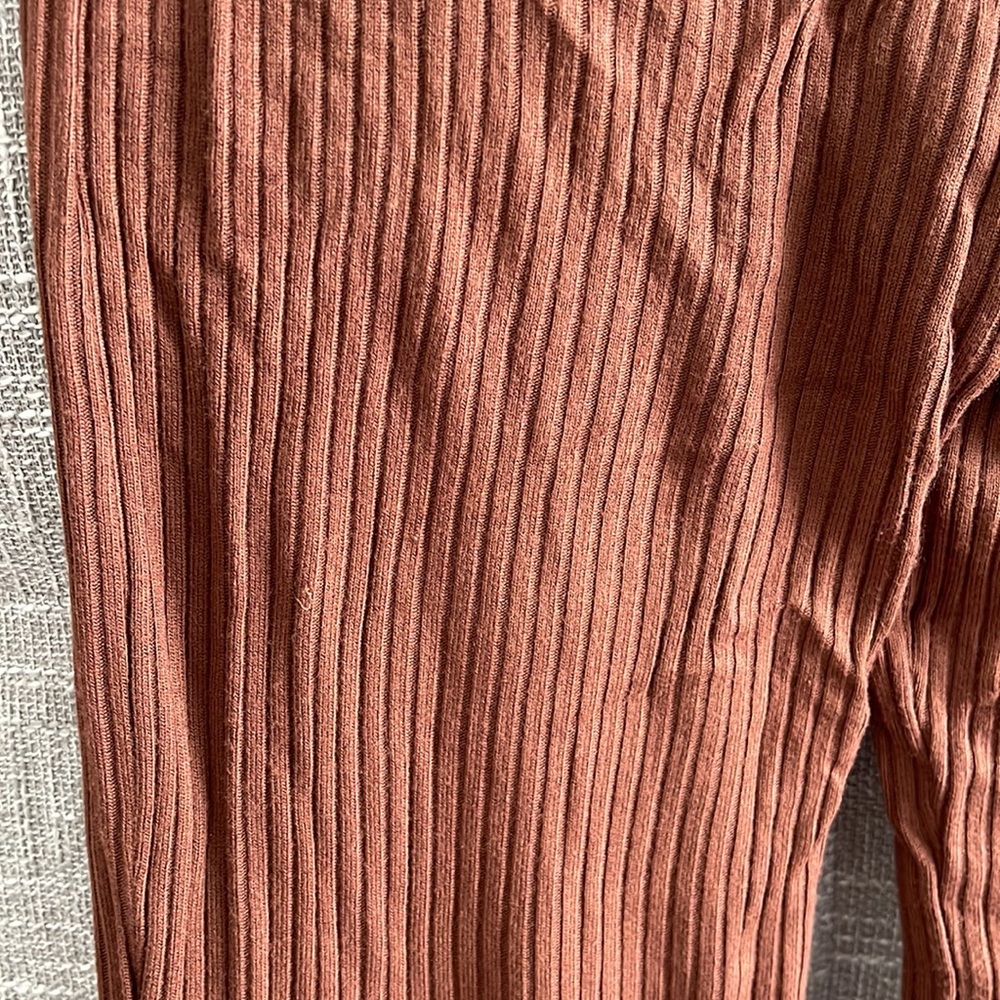 Reformation Ribbed Two-Piece Lounge Set in Rust Brown - Picture 11 of 13